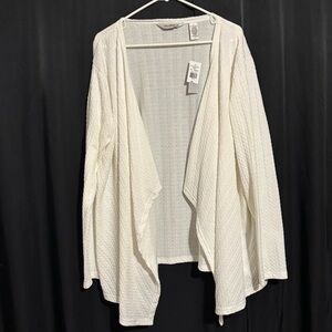 Le Moda Womens Drape Front Cardigan Ivory Color size XL NWT